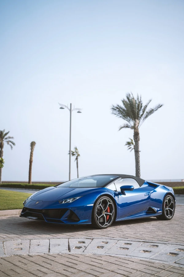  Blue Lamborghini Evo Spyder Photo 