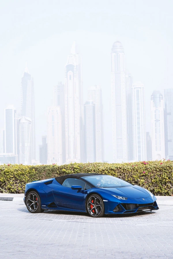  Blue Lamborghini Evo Spyder Photo 