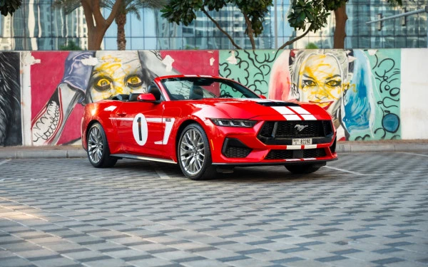  Red Ford Mustang cabrio Photo 
